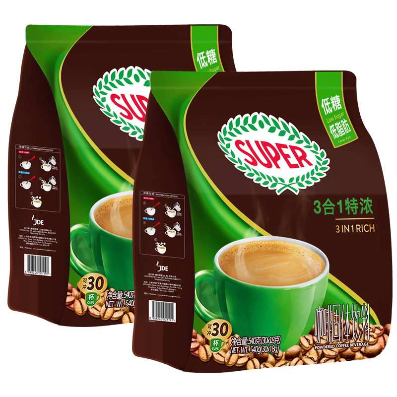 超级牌/SUPER速溶咖啡粉30条装*2