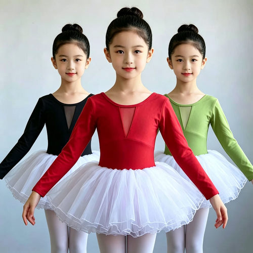 女童长袖芭蕾舞练功服