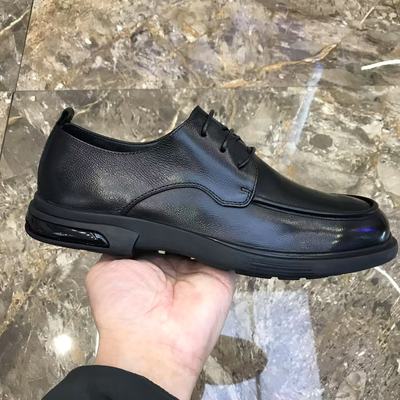 轻便橡胶软底头层软牛皮商务男鞋