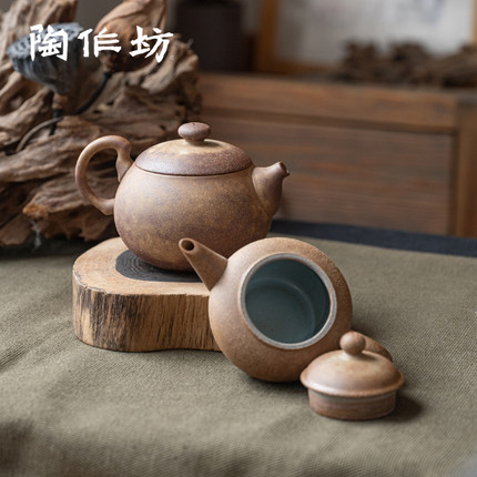 陶作坊老岩泥六次烧内松花釉茶壶泡茶壶单壶家用泡茶神器茶具送礼