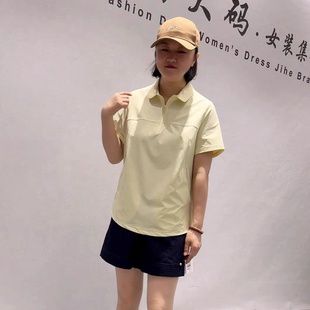 26258天骄一生水初夏新品带兜收腰显瘦拉链短袖上衣加大码女装