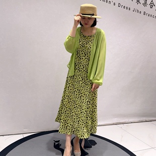 5335芮娜依莲夏款新品防晒长袖外套搭配坎袖连衣裙两件套大码女装