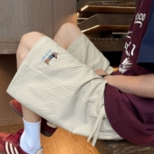 潮流腊肠狗多巴胺短裤 外穿运动中裤 男夏泡泡纱大码 宽松休闲五分裤