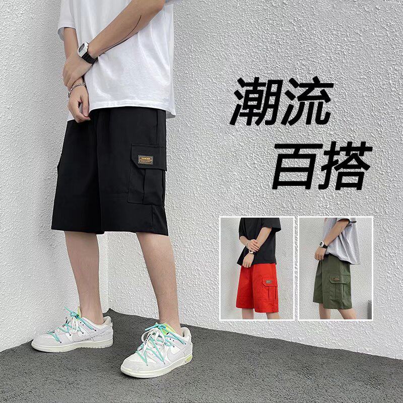 日系余文乐工装短裤男潮牌大码宽松夏季薄款多口袋五分休闲中裤子