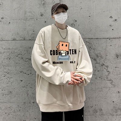 卫衣男款2025新款春秋款青少年初中生高中生春季圆领无帽男生上衣