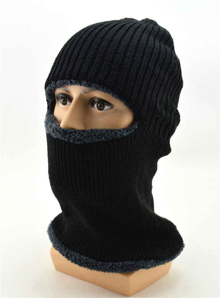 男士加绒加厚帽电动车摩托车帽防寒帽防风帽子互脸帽子骑车露眼帽