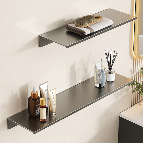 太空铝厨卫隔板置物架免打孔收纳