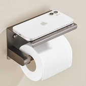 304不锈钢卷纸架纸巾架卫生间免打孔手机置物架酒店洗手间壁挂式