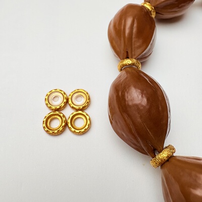 橄榄核防磨损祥云纹金色隔片防磨损 梅林铁核隔片文玩DIY配饰垫片