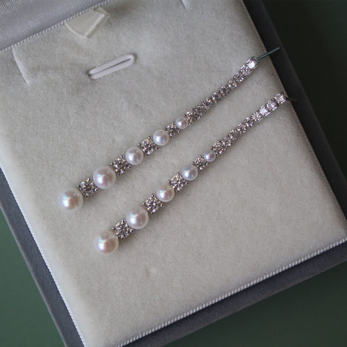 许妍赵露思同款淡水极光珍珠耳钉