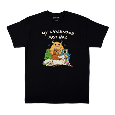 my childhood friends美式vintage男女情侣宽松纯棉短袖T恤tshirt