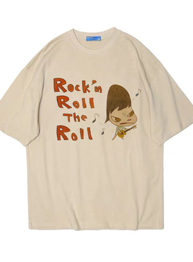 日本艺术家 奈良美智 NARA娃娃 大头小女孩男女T恤日系tee shirt