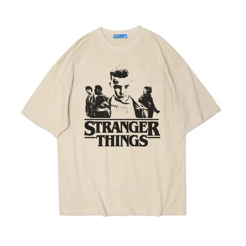 怪奇物语StrangerThings美剧周边美式复古vintage男女宽松纯棉T恤