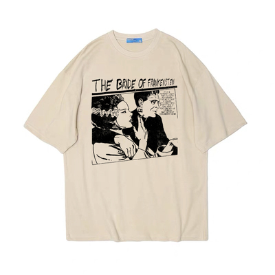 科学怪人的新娘美式复古vintage男女宽松纯棉情侣短袖T恤teeshirt