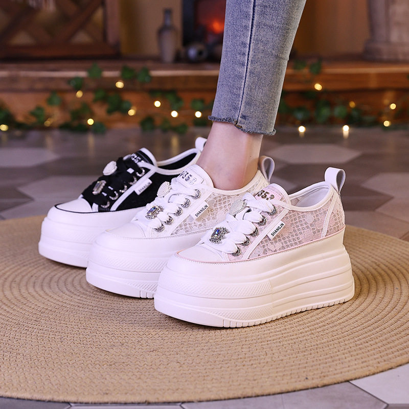 小白鞋女夏季薄款2024年新款网面透气板鞋厚底8公分内渔夫鞋,女鞋,时尚休闲鞋,淘宝优惠券,粉丝福利购,淘宝优惠卷