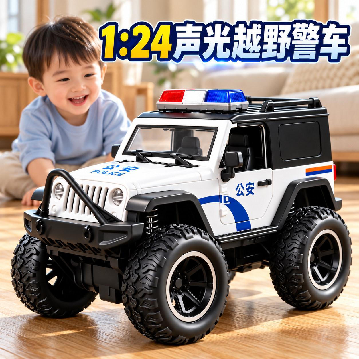 警车玩具儿童越野车男孩子喜欢的小汽车3到6岁幼儿园礼物仿真模型