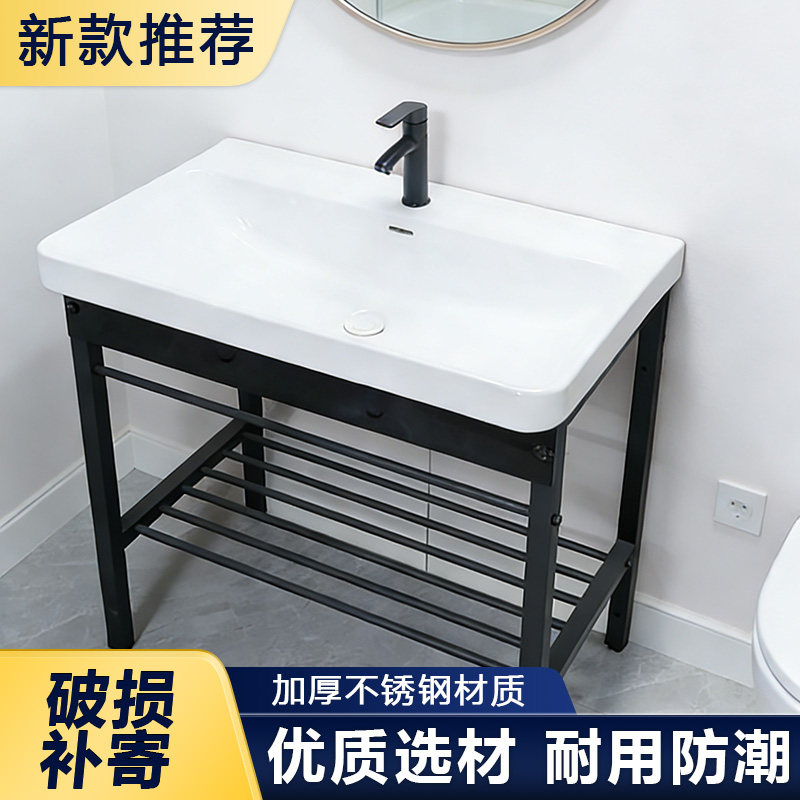 新款海洋盆大盆胆落地支架免打孔靠墙一体成型陶瓷盆洗手盆洗衣池