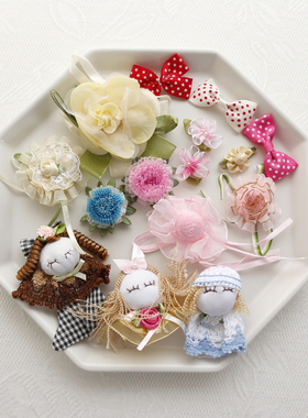 手工布艺diy配件辅料配饰花朵胸花头饰头花布贴补丁