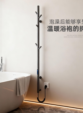 德希顿7049竖杆电热毛巾架浴缸加热烘干浴袍浴巾免打孔置物架收纳