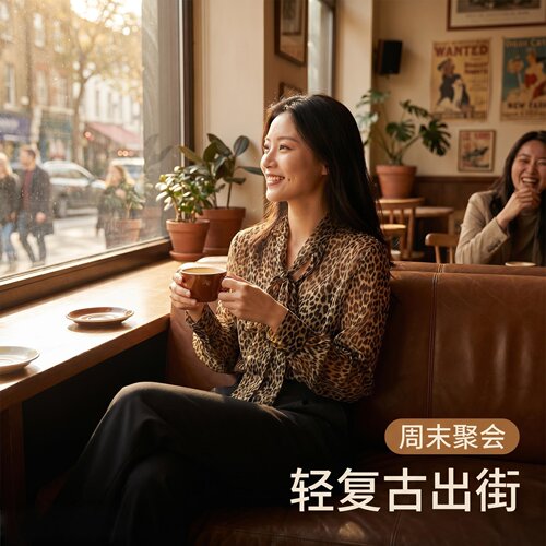 2026早秋复古优雅豹纹长袖衬衫女