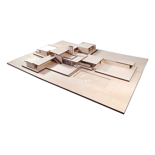 考夫曼沙漠住宅场景建筑大师作品沙盘建筑模型定制木质手工DIY