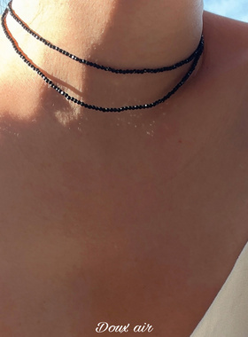 DouxAir绝甜空气黑碧玺串珠项链