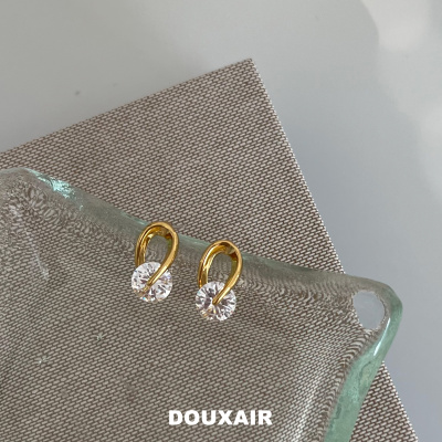 DouxAir绝甜空气金色锆石耳钉