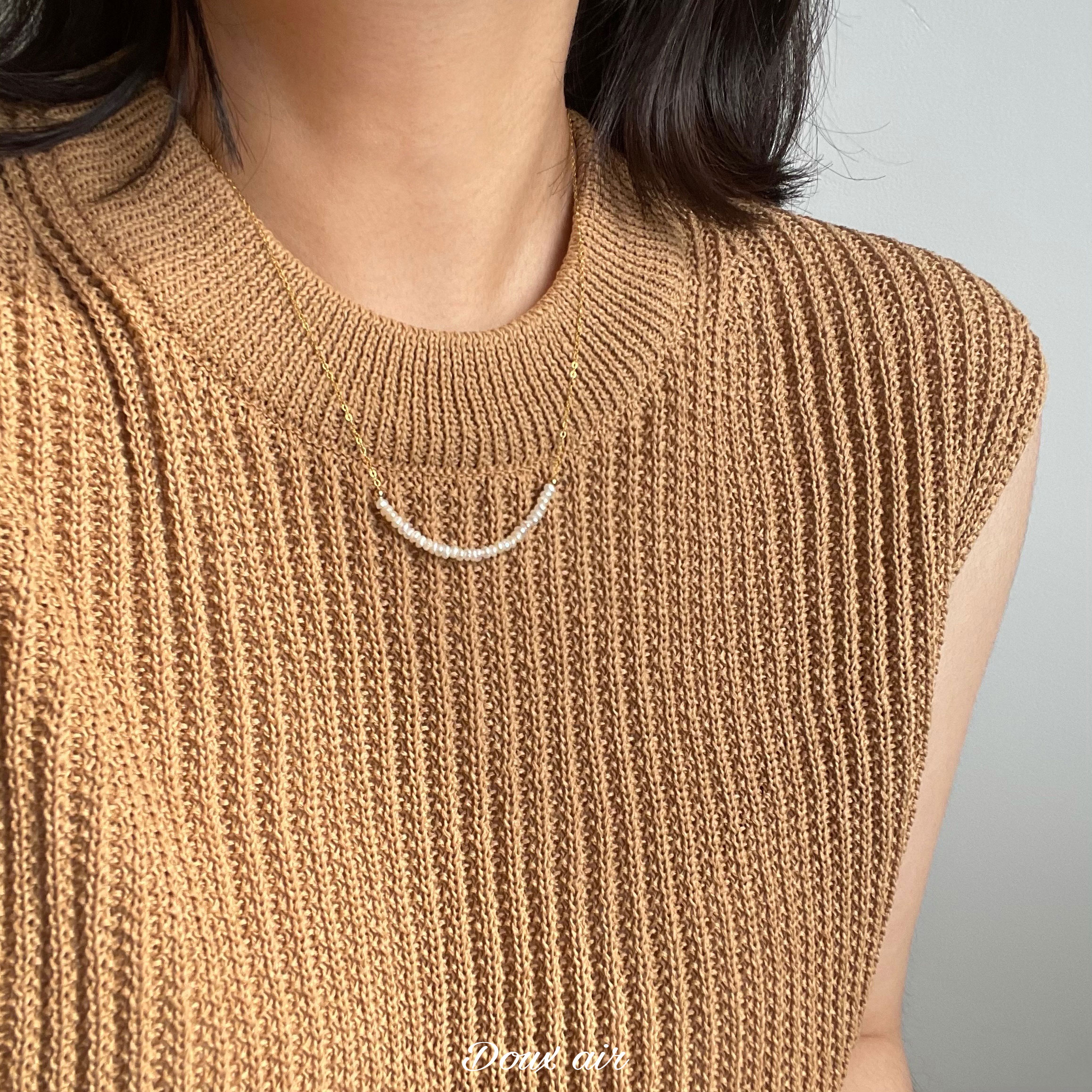 微笑珍珠项链冷淡风毛衣链