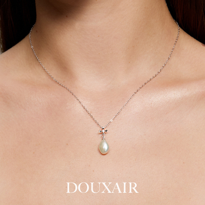 天然巴洛克珍珠十字星纯银项链克罗款吊坠锁骨链女复古时尚高级感