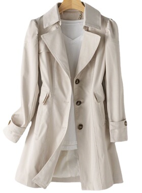 Women's Trench Coat Casual Streetwear Long Outerwear女士风衣