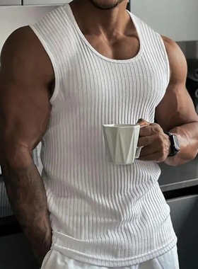 Shirt singlet Tops Men Gym Tank top Vest clothes For Mens