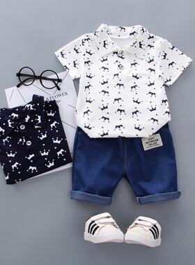 Baby t shirt shorts Boy boys clothes for kids Costume jeans