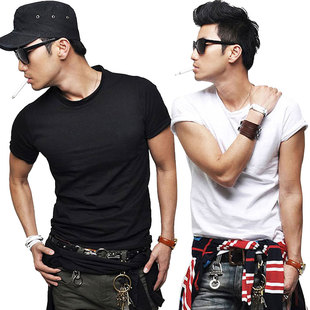 男短T恤 Tee Men Shirt Sleeve Short Neck White Pure