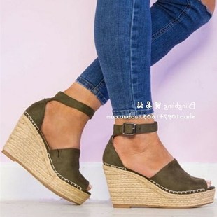 Women wedges High Heels Sandals peep toe shoes size 414243