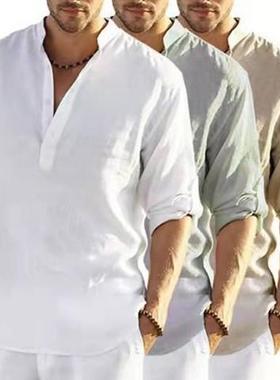 ng Sleeve Tee Shirt Spring Autumn Casual Handsome Men Shirts