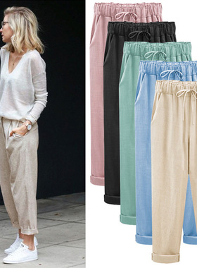women pants plus size trouser colours elastic summer clothes