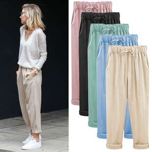 women pants plus size trouser colours elastic summer clothes