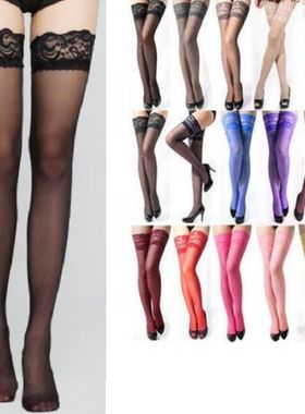 Sexy Women Lady Lace Stay Up Thigh-High Silk Stockings