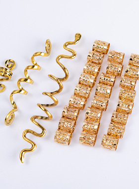 Women Braids Dreadlock Beads Metal Hair Clips Decoration