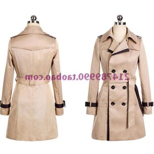 2018女风衣双排扣Spring Women Long Jackets Ladies Trench Coat