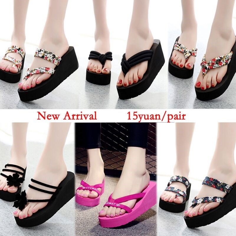 Girl Summer Slipper Women High Platform Flip Flops 女士拖鞋