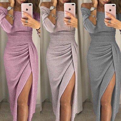 Female Long sleeve Women Dresses Evening Gown party dress女