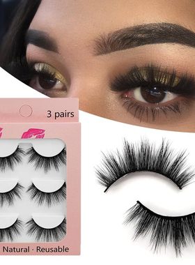 3Pairs Natural False Eyelashes 3D Fake Lashes Extension
