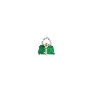 含税代购Samuel Kung jadeite 黄色蓝 18K白金吊坠高级 2021新款