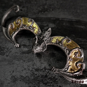 kozoo原创设计伏翼挂坠蝙蝠新款 项链饰品925纯银重工镶嵌错金银