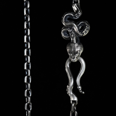 kozoo原创设计破败巨蛇项链男925纯银暗黑风先锋项链情侣银饰复古