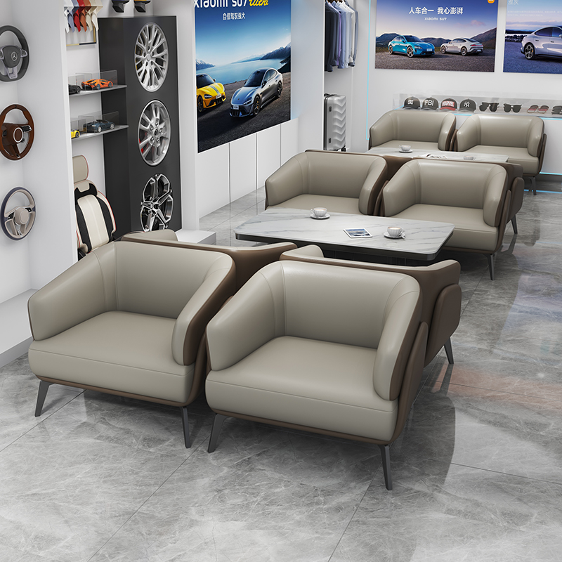 汽车店接待沙发设计师办公室服装写字楼员工休息区茶水间展会沙发