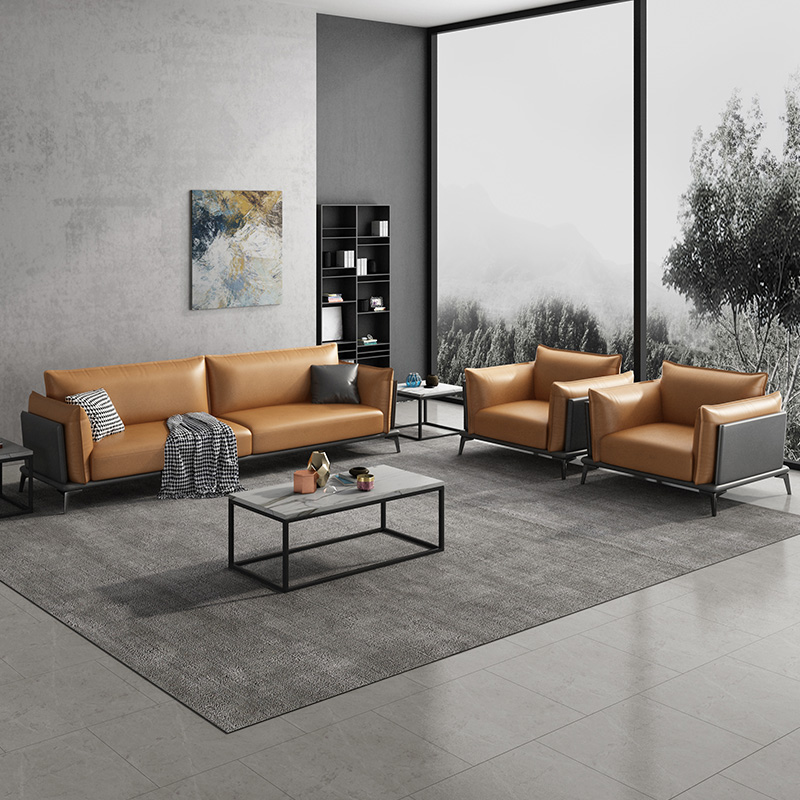 商务会客区小型茶几组合办公沙发