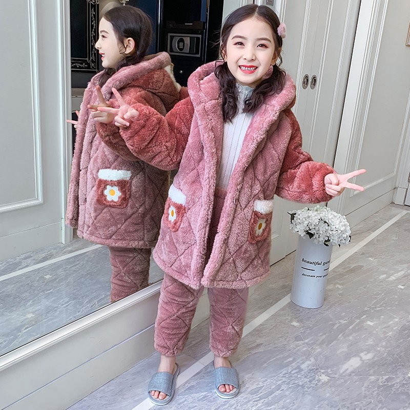 儿童睡衣女童冬季加棉加厚