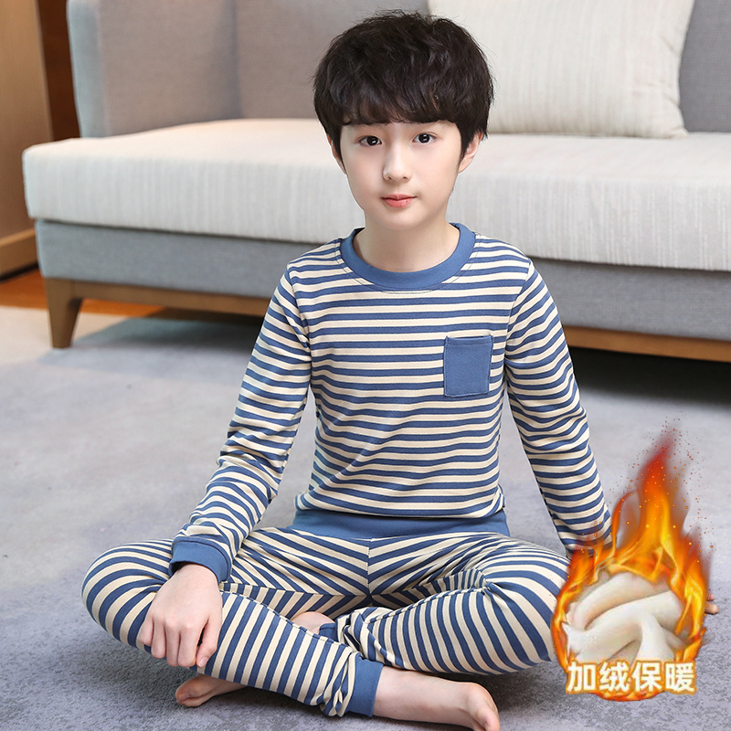 男童内衣套装加绒秋冬款儿童秋衣秋裤加厚保暖打底衫中大童冬装